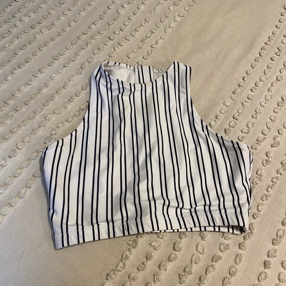 High neck racer back swim top